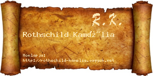 Rothschild Kamélia névjegykártya